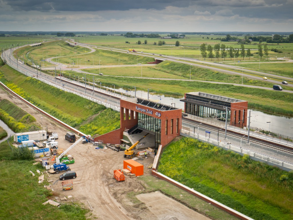 NS Station Kampen-Zuid in aanbouw